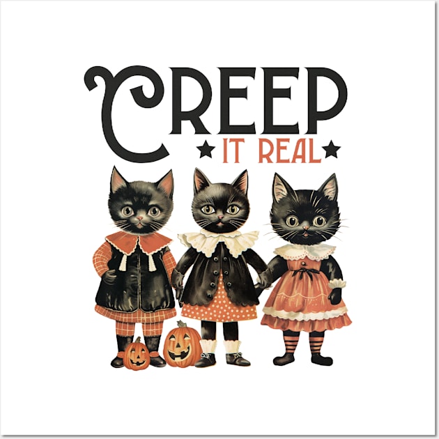 Creep it real halloween Vintage Wall Art by Winter Magical Forest